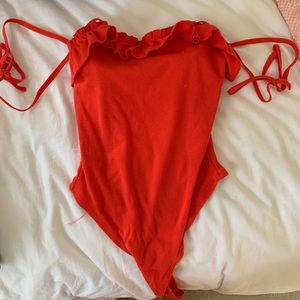 red billabong body suit